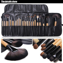 Load image into Gallery viewer, 24Pcs Professional Makeup Brush Leather Bag Gift Cosmetic Eyeshadow Foundation Lash Eyelashes Concealer Makeup Brushes Tool
