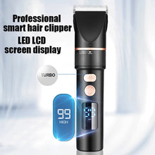 Load image into Gallery viewer, Men's Electric Hair Clipper Rechargeable Hair Cutter Stainless Steel Trimmer Head Men Hair Cutting Barber Machine LCD Display
