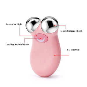 EMS Face Lifting Microcurrent Roller Massager Portable Anti Wrinkle Facial Skin Tightening Slimming Machine Cellulite Massage