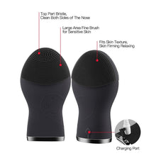 Load image into Gallery viewer, Electric Facial Cleansing Brush For Men USB Rechargeable Sonic Face Cleanser Massager Waterproof Face Skin Care Tools (Black)
