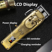 Load image into Gallery viewer, All Metal Electric Hair Clipper Electric Hair Clipper Oil Head Electric Clipper Rechargeable LCD Digital Display Professional
