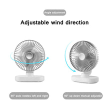 Load image into Gallery viewer, 4000mAh Rechargeable Air Cooling Ventilator Electric USB Auto Rotation Desktop Fan 4 Speed Wind Silent Portable for Home Office
