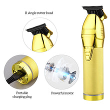 Load image into Gallery viewer, Electric Hair Trimmer Men's Haircut Clippers USB Rechargeable Blade Razor Powerful Beard Shaver Cordless Trimmer Cutting Machine (Gold)
