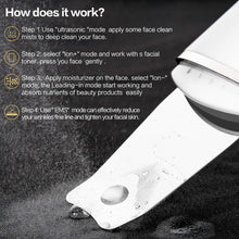 Load image into Gallery viewer, New Ultrasonic Ion Face Cleansing Skin Scrubber Peeling Shovel EMS Facial Pore Cleaner Nu Face Skin Lift Machine Galvanic Spa
