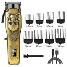 Load image into Gallery viewer, All Metal Electric Hair Clipper Electric Hair Clipper Oil Head Electric Clipper Rechargeable LCD Digital Display Professional
