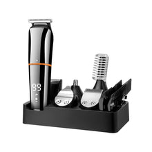 Load image into Gallery viewer, Waterproof Rechargeable Hair Clippers for Men Body Mustache Nose Hair Groomer Cordless HairTrimmer 6 in 1 Grooming Kit
