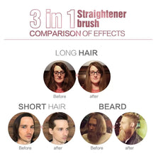 Load image into Gallery viewer, 3IN1 Beard Straightener Men Heat Hair Ceramic Curler Electric Straightener Hot Comb
