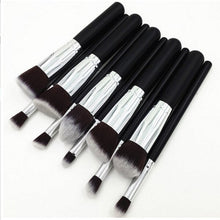 Load image into Gallery viewer, 10Pcs Black Makeup Brushes Set Powder Face Blush Foundation Contour Eye Lip Makeup Cosmetic Brush Kit
