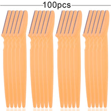 Load image into Gallery viewer, 100Pcs Eyebrow Cutting Knife Blades Shaver Women Face Trimmer Hair Removal Eye Brow Cutters Portable Safety Beauty Makeup Tools
