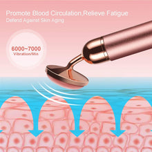 Load image into Gallery viewer, 5-in-1 24K Gold Beauty Bar Face Massager Electric Vibrating Rose Quartz 3D Roller Face Lifting Body Facial Gua Sha Jade Roller
