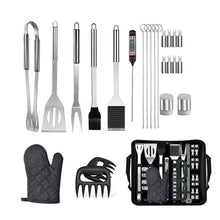 Load image into Gallery viewer, 25PCS/Set Stainless Steel Barbecue Grilling Tools Set BBQ Utensil Accessories Camping Outdoor Cooking Tools Kit with Carry Bag
