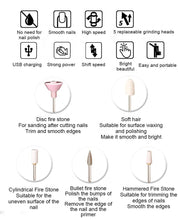 Load image into Gallery viewer, USB Professional Electric Pen-Shape Nail Grinder Machine LED Nail Art Drill Set File Nail Pedicure Drill Nails Apparatus
