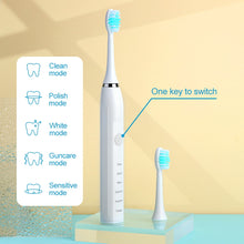 Load image into Gallery viewer, Electric Toothbrush Sonic Tooth Brush for Adult Brush 5 Heads USB Rechargeable Replacement Set Teeth Cleaner Timer 5 Modes IPX7
