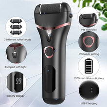 Load image into Gallery viewer, NEW Electric Foot File Rechargeable Waterproof Hard Skin Remover Foot with 3 Rollers Foot Files for Hard Skin and Dead Skin
