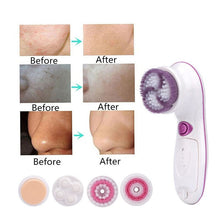 Load image into Gallery viewer, 5 In 1 Electric Facial Cleansing Brush Face Massager Pore Drit Deep Cleaning Exfoliating Blackhead Remover Portable Cleaner
