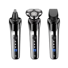 Load image into Gallery viewer, 3in1 Electric Shaver Digital Display Rechargeable High Power Portable Trimmer Waterproof Shaver Rotary Razor Travel Gift
