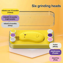 Load image into Gallery viewer, Electric Nail Polisher Rechargeable Baby Electric Nail Trimmer with Led Light 6 Grinding Heads 2-speed Adjustable for Newborn

