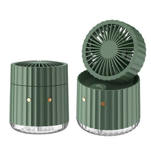 Load image into Gallery viewer, Portable Desktop Water-cooled Fan USB Rechargeable 1200mAh Mute Cooler Fans Office Home 3 Gear Speed Mini Electric Spray Fans
