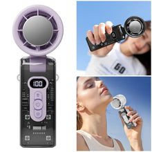Load image into Gallery viewer, 100-Speed Turbo Handheld Fan with LED Light - Rechargeable, Foldable &amp; Portable for Camping, Office, Travel &amp; Home Cooling
