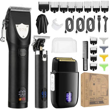 Load image into Gallery viewer, Hair Trimmer for Men Metal Body  Hair Clipper LCD Digital Display Men's Oil Engraving Electric Razor Set
