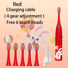 Load image into Gallery viewer, Kids Sonic Electric Toothbrush Colorful Cartoon For Kids Ultrasonic Soft Fur Automatic Waterproof With Replacement Heads
