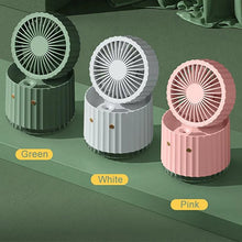 Load image into Gallery viewer, Portable Desktop Water-cooled Fan USB Rechargeable 1200mAh Mute Cooler Fans Office Home 3 Gear Speed Mini Electric Spray Fans
