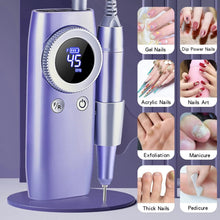 Load image into Gallery viewer, 45000RPM Electric Nail Drill Machine Rechargeable Manicure Cutter Machine With LCD Display Professional Nails Sander Nail Art
