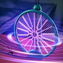 Load image into Gallery viewer, USB Electric Fly Swatters Foldable UV Light Electric Flies Shocker Rotatable 800mAh Rechargeable Pest Control for Outdoor Indoor
