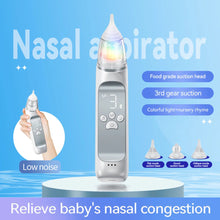 Load image into Gallery viewer, Baby Nasal Aspirator Electric Nose Sucker Nose Cleaner for Infants 3 Suction Levels Low Noise Anti-backflow 10 Soothing Music
