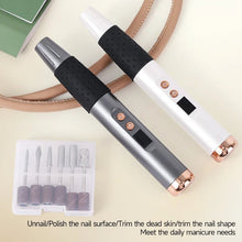 Load image into Gallery viewer, Professional Electric Nail Drill Polishing Machine Rechargeable Portable Nails File Set for Dead Skin Removal Manicure Pen
