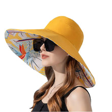 Load image into Gallery viewer, Cotton Women Fisherman Hat Fashion Large Brim Breathable Sun Hat Double-sided Plant Printing Bucket Hat
