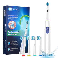 Load image into Gallery viewer, Electric Toothbrush Rechargeable 5 Modes Rotating Sonic Toothbrush Teeth Cleaner For Adults With 4/8 Soft Brush Heads
