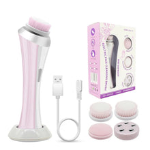 Load image into Gallery viewer, 4 in 1 Electric Facial Cleanser Wash Face Cleaning Machine Skin Pore Cleaner Body Cleansing Massage Mini Beauty Massager Brush
