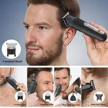 Load image into Gallery viewer, LED Display IPX6 Waterproof Rechargeable Body Groomer, Beard Trimmer, Nose &amp; Ear Hair Trimmer Men's 5-in-1 Hair Clipper Kit
