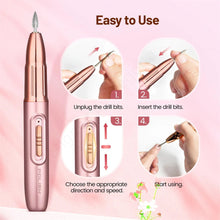 Load image into Gallery viewer, Rechargeable Electric Nail File for Beginner Portable Electric Nail Drill for Home Manicure
