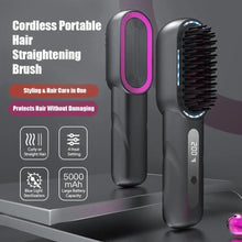 Load image into Gallery viewer, New Wireless Hair Straightener Shrink Design Type-C Straight Hair Comb 4 Temp Settings LCD Display Straightening Comb

