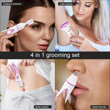 Load image into Gallery viewer, 4 In 1 Electric Lady Shaver Body Hair Removal Epilator Painless Cordless Trimmer Razor Gifts For Women
