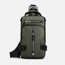 Load image into Gallery viewer, Men Sling Backpack Cross body Shoulder Chest Bag with USB Charging Port Travel Waterproof Nylon Male Multipurpose Messenger Bags
