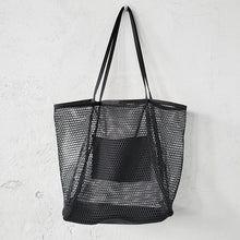 Load image into Gallery viewer, Spring Summer Solid Color Hollow Mesh Tote Bag Large Capacity Travel Shoulder Tote Bag Daily Beach Swimming Gym Shopping Bag
