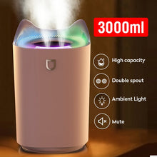 Load image into Gallery viewer, Humidifier Home 3L Air Ultrasonic Essential Oil Aroma Diffuser Double Nozzle Coloful Night Light Mist Maker Aromatherapy Diffuse
