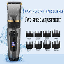 Load image into Gallery viewer, Professional Cordless Hair Trimmer For Men Kit Adjustable Beard &amp; Body Hair Clipper Electric Rechargeable Haircut Machine Washable
