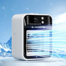 Load image into Gallery viewer, 3000mAh Long Life Air Cooler Portable Office Desktop Air Conditioner Fan LED Smart Silent Cooling Fan Home Humidifier Fan
