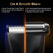 Load image into Gallery viewer, Groin Body Hair Trimmer Dual Head Skin Safe Trimmer Foil Blades Waterproof Wet Dry Groomer USB-C Rechargeable Ball Shaver
