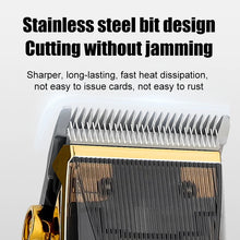 Load image into Gallery viewer, Rechargeable Professional Barber Shop Salon Hair Cutting Machine Clippers Trimmer Foil Shaver Gold Black 3 Pieces Set

