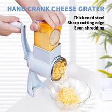 Load image into Gallery viewer, Rotary Grater Food Mills Nut Grinder With 2 Drum Blade for Cheese Grating and Nuts Grinding Vegetable Shredding Fruits Slicer
