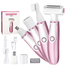 Load image into Gallery viewer, Cordless 4 in1 Electric Lady Shaver for Women Rechargeable Painless Razor Bikini Trimmer Wet and Dry Hair Removal for Face Legs

