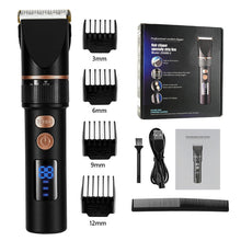 Load image into Gallery viewer, Electric Hair Clipper Rechargeable Hair Trimmer Titanium Ceramic Blade Salon For Men Hair Cutting Barber Machine LCD Display
