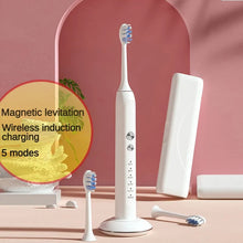 Load image into Gallery viewer, Toothbrush Wireless Charging Travel Case IPX7 Dupont Soft Bristle Electric Charger Adult Sonic Teeth Whitening Brush Pink White
