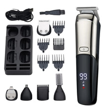 Load image into Gallery viewer, 6 in 1 Hair Clipper Professional Hair Cutting Machine for Men Multi-function Waterproof Hair Trimmer LCD Display Clippers Kit
