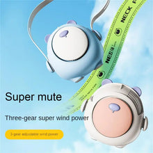 Load image into Gallery viewer, Small Fan Cute Rechargeable Electric Fan Hanging Neck Mute Summer Gifts Mini Neck Fans Cartoon Personal Fans Home Appliance
